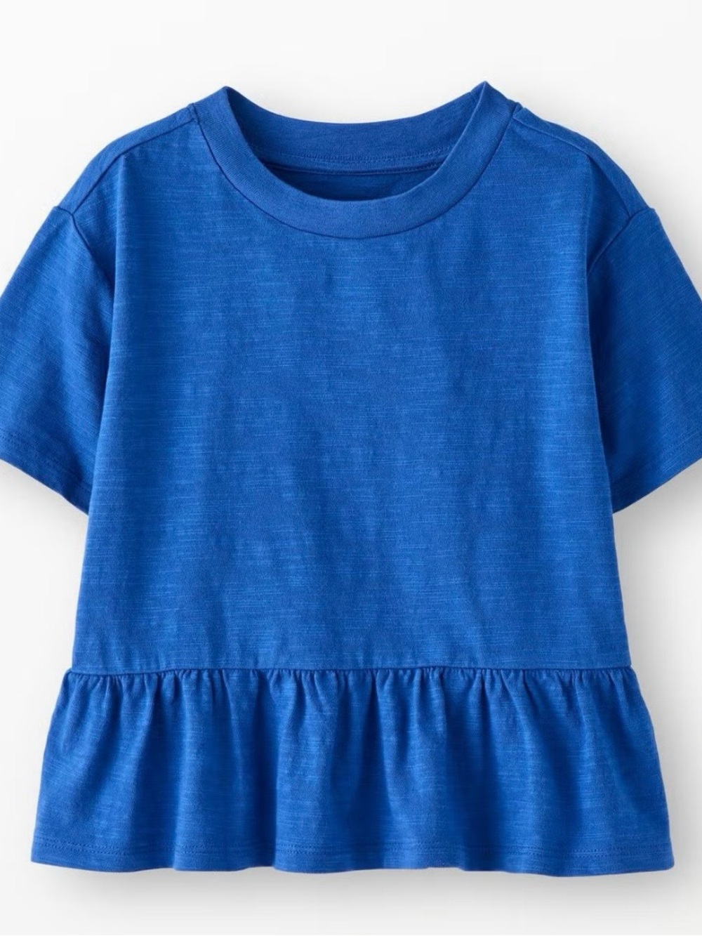 Hanna Andersson Royal Blue Short-Sleeve Peplum Tee